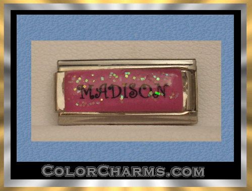 CUSTOM NAME MADISON Italian Charms 9mm SUPERLINK PHOTO  