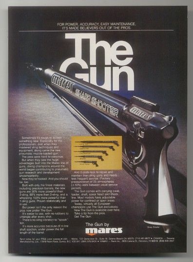 1979 Mares Sharp Shooter spearfishing speargun print ad  