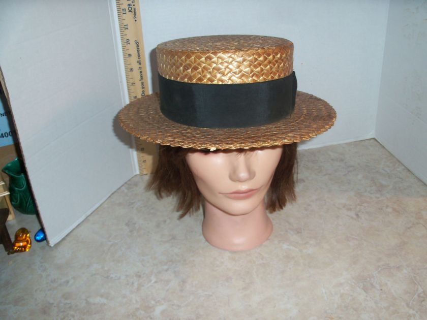   MANS STRAW HAT BOATER 1920S STRAW HAT OLD MANS STRAW HAT  