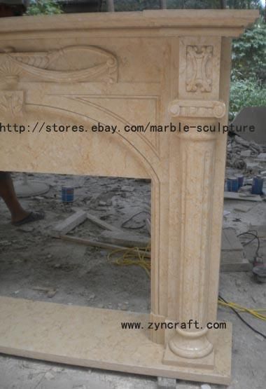 marble Fireplace Mantel mantle surround polished nature solid Gold 