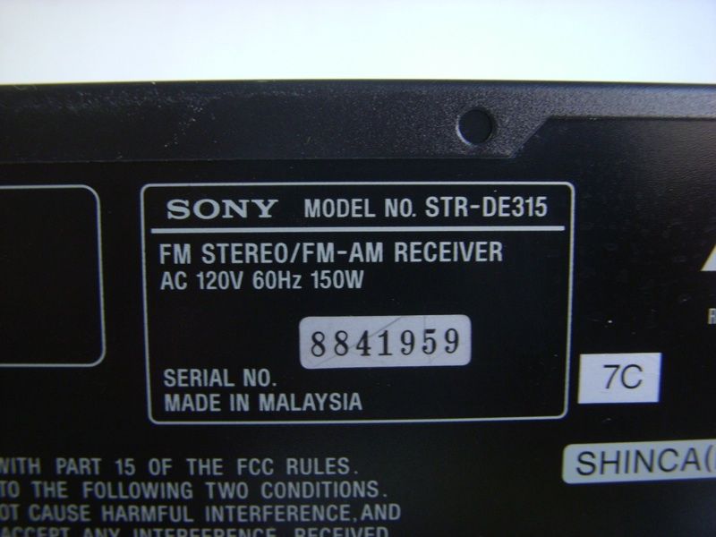 Sony STR DE315 5.1 Surround Sound Receiver w/ Remote  