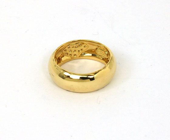 TIFFANY & CO. SOLID 18K YELLOW GOLD & DIAMONDS HEART BAND RING  