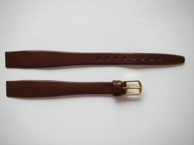 Hirsch dark brown leather quality calf watch band 12 mm  